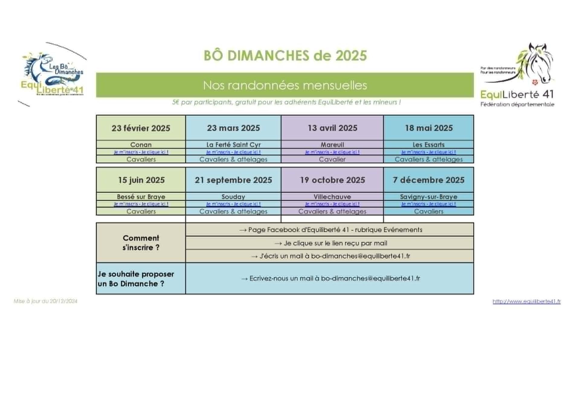 Planning bo dimanch